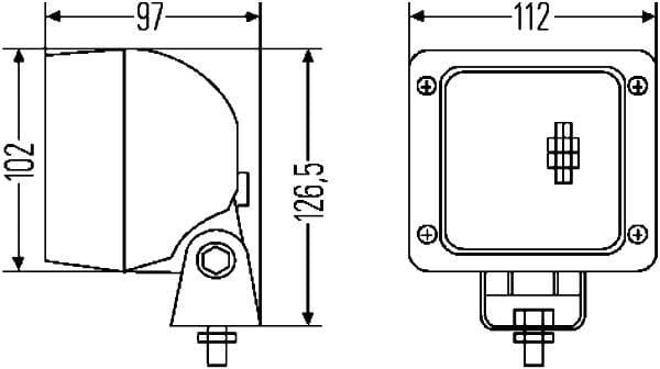 Arbejdslampe Ultra Beam JD, H3, firkantet, nr: 1GA007506001.