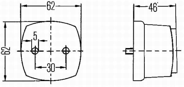 : 2PG003057067, bolt på, 62x46x62mm, Hella, John Deere