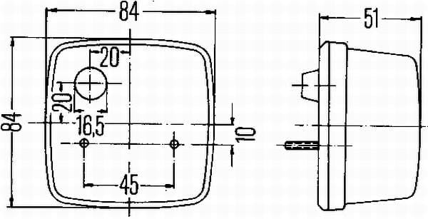 Baglygte, Hella, John Deere, 84x84mm: 2SW003014131