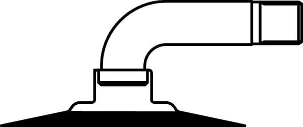 Varenr. 3004TR87: Slange Ø 4", bøjet ventil 90° TR87.
