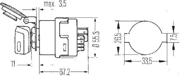 John Deere Tændingskontakt: Hella Ø53,3mm 6JB003959001