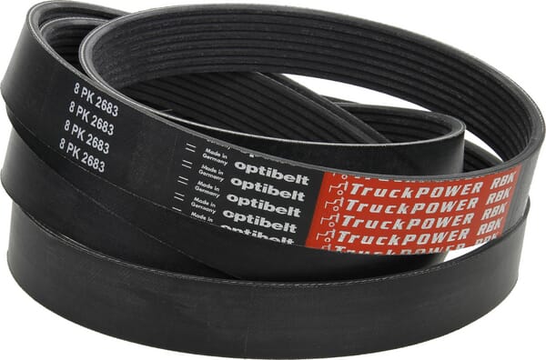 "Ribbebånd 8PK2683 til John Deere, profil PK8 ribber."