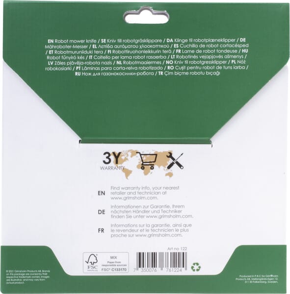 Kniv til Stiga Autoclip, 25 cm, varenr. FGP122.