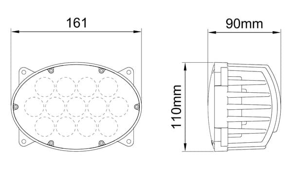 Arbejdslygte LED, 65 W, 5200 lm: LA10559 - John Deere.