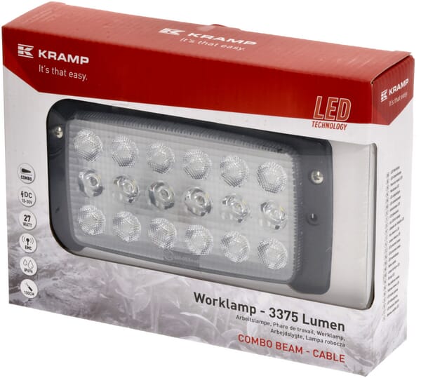 John Deere LED-arbejdslygte: LA80300, 27W, 3375lm, 18 LED.