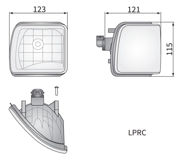 Arbejdslygte halogen, 12V, 50W, PGJ13-stik, LPRC54701.