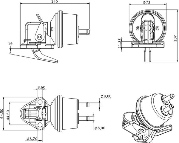 Brændstofpumpe JD: John Deere, Kramp, RE55390KR.