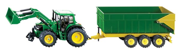 John Deere med læsser og trailer - S01843.