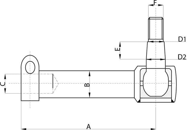 Styrekugle - John Deere: Styrestangsende, 140 mm, SHP550KR