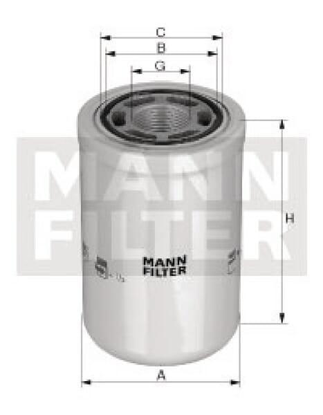 Oliefilter - John Deere - Hydraulik spin-on-filter - WH1263